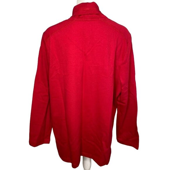 Karen Scott Cowl Neck Shirt Top Women's LARGE Red Soft Relaxed Oversized Fit NEW - Picture 3 of 10